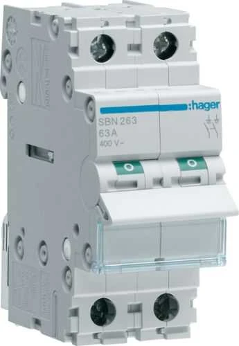 „Hager“ modulinis jungiklis 63A 2P (SBN263)