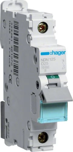 Hager MCB IŠJUNGTAS OVERICN=10000A/ICU=15KA 1P D 25