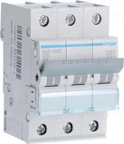 Automatinis jungiklis Hager MC350 (50A, 3P, 400V, 6kA)