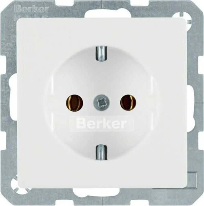 Berker Hager Polo 47436089 Viengubas lizdas SCHUKO sniego baltumo aksomas Q.1 47436089
