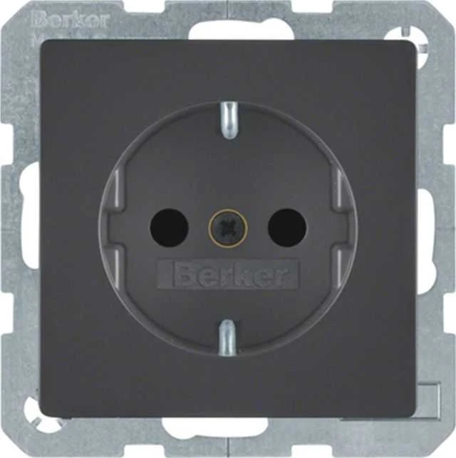 Hager Polo 47436086 SCHUKO lizdas Berker Q.1/Q.3 antracitinis aksomas 47436086