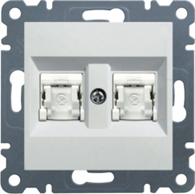 Hager Polo WL2160 Lumina Dvigubas kompiuterio lizdas RJ45 kat. 6 UTP baltas WL2160
