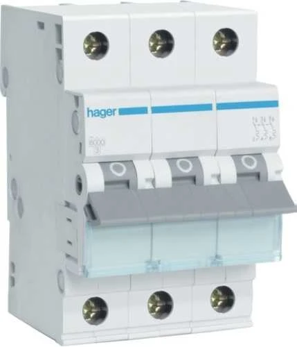 Hager miniatiūrinis grandinės pertraukiklis 3P B 50A 6kA AC MBN350E