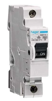 Hager Grandinės pertraukiklis 1P C 63A 6kA AC MCN163E