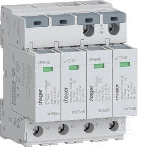 Hager SPD OGR. PRZEP. T2 4P 4+0 TN-S IN20KA (SPE440S)