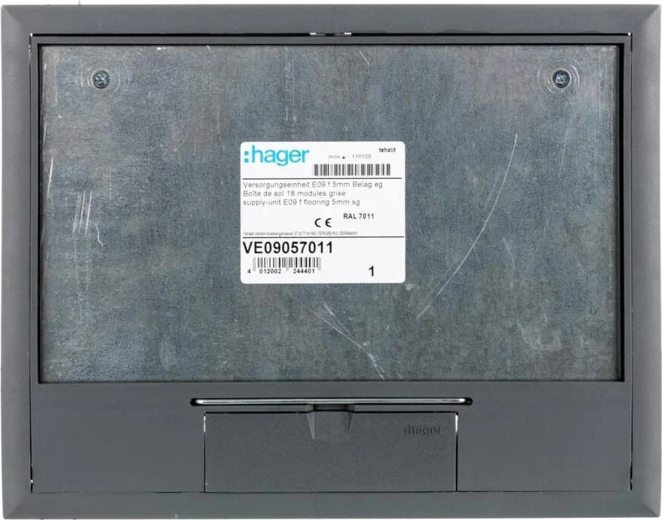 Hager tehalit.VE-EE Šarnyrinis dangtis VE09 200x253 pamušalas 5mm plieno pilkas PA VE09057011