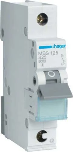Hager MCB OFF OVERICN=6000A 1P B 25A QUI