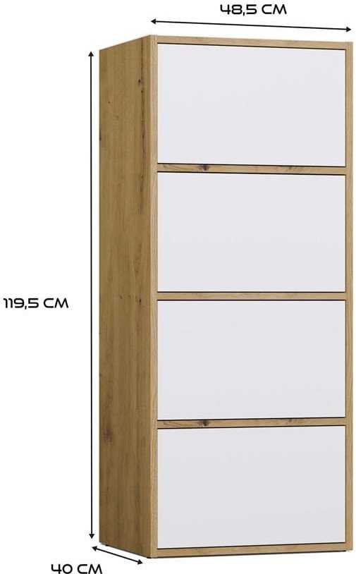 „Top E Shop ALMA“ komoda, ąžuolo spalvos / baltas
