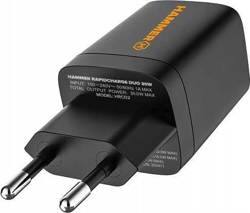 Įkroviklis Hammer Įkroviklis Sieciowa Hammer 30W Pd Usb Typ-C Rapidcharge Duo