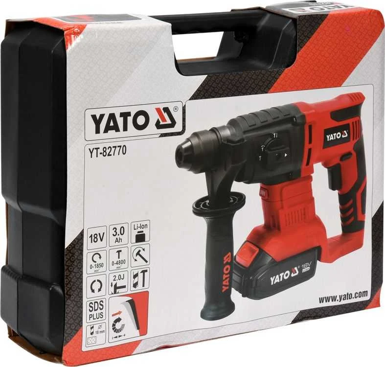 Yato Orlaivio perforatorius YT-82770; 2,0 J; SDS-plus; 18 V; 1x3,0 metų.