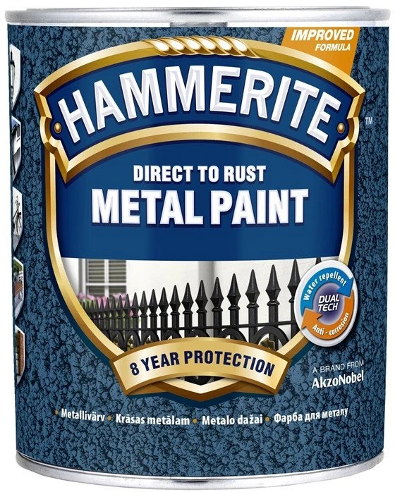 Metalo dažai HAMMERITE HAMMERED FINISH, pilkos sp., 5 l