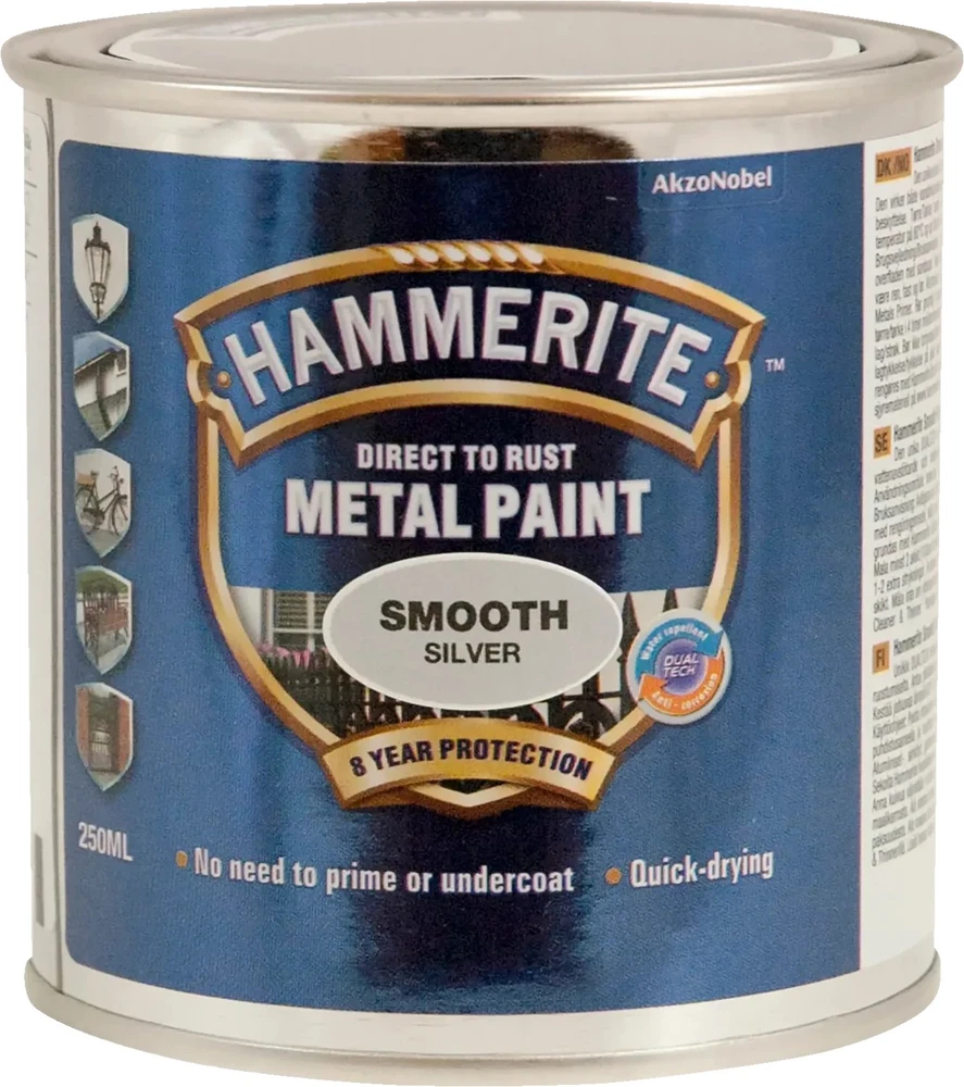 Hammerite Glatlak - Sidabrinis - 250 ml.