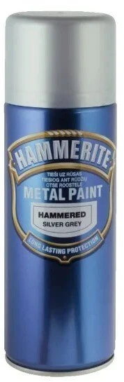 Dekoratyviniai dažai Hammerite Hammered purškiami, sidabriškai pilki, 0,4 l