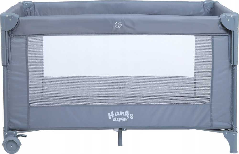 Hanks Kids HanksKids Pridedama kelioninė lovelė, dviejų aukštų, sulankstoma pusė, pilka dovana