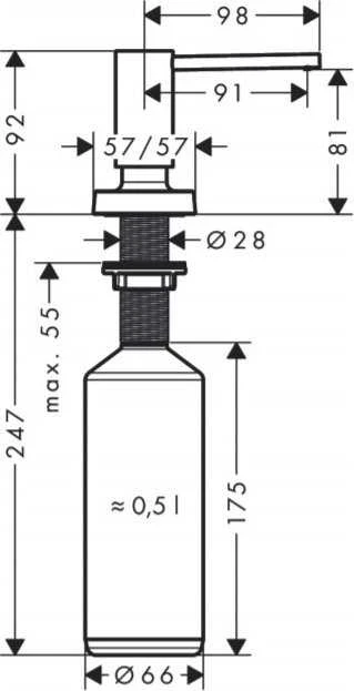 Dozatorius Hansgrohe A71 40468000, chromas