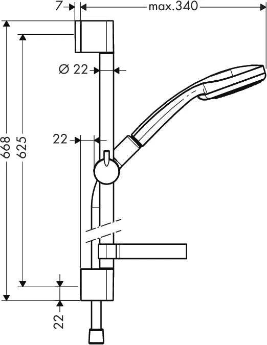 Hansgrohe Croma Dušo komplektas 100  Vario/Unica`C 65cm