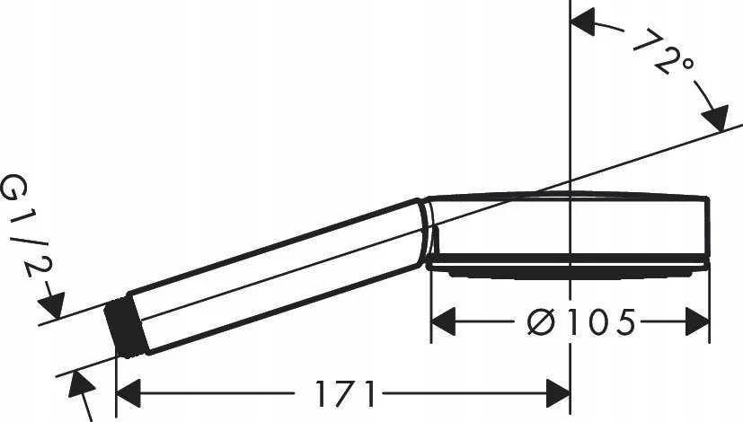 Rankinis dušas Hansgrohe Pulsify 105, 1jet, juodas matinis, 24120670