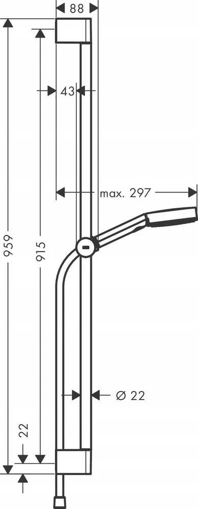 Rankinio dušo komplektas Hansgrohe Pulsify Select S 05 3jet Relaxation, 24170000, chromo