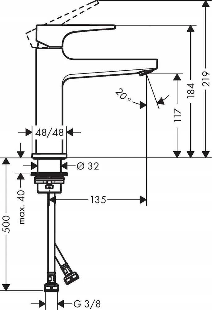 Hansgrohe izlietnes maisītājs Metropol 110, ar push-open, matēts juodas