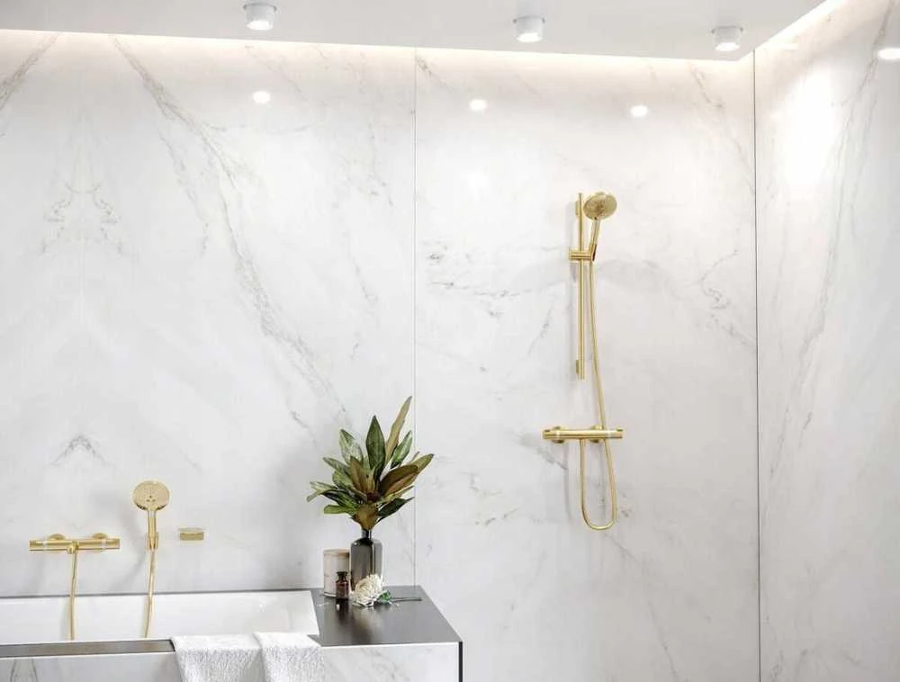 Hansgrohe ziepju trauks ar turētāju AddStoris, polished auksinis optic