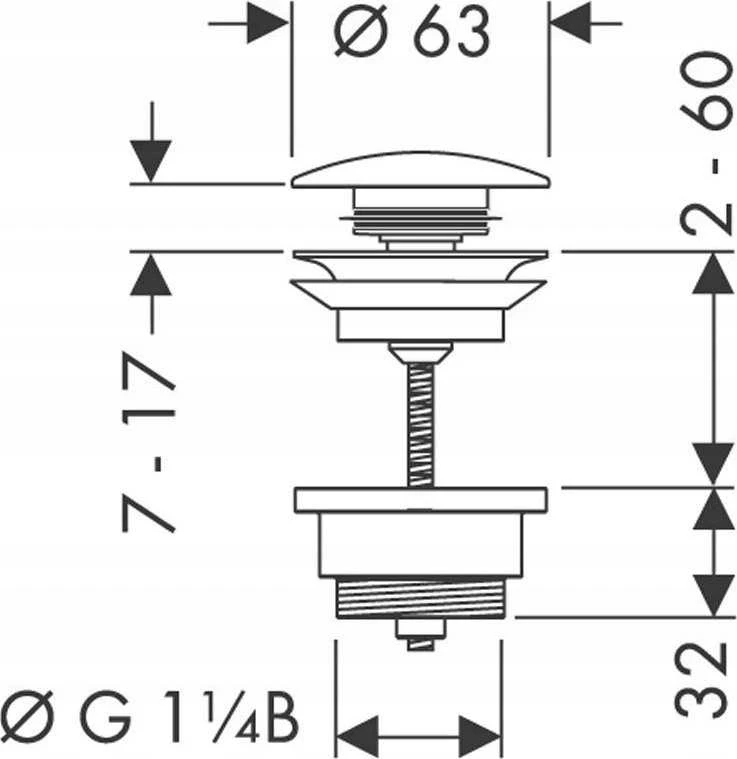 VOŽTUVAS DUGNO HANSGROHE 50100670 Ø 63 mm