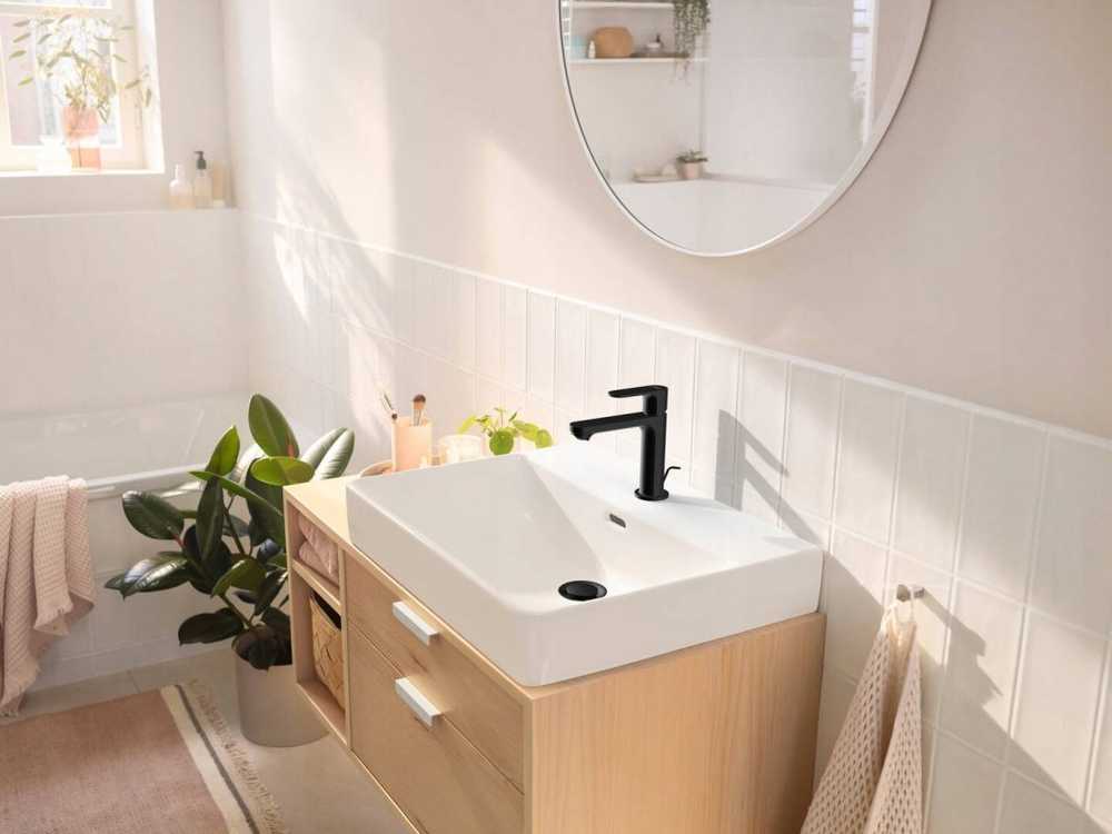 Hansgrohe izlietnes maisītājs Rebris S 110, ar pop-up, matēts juodas