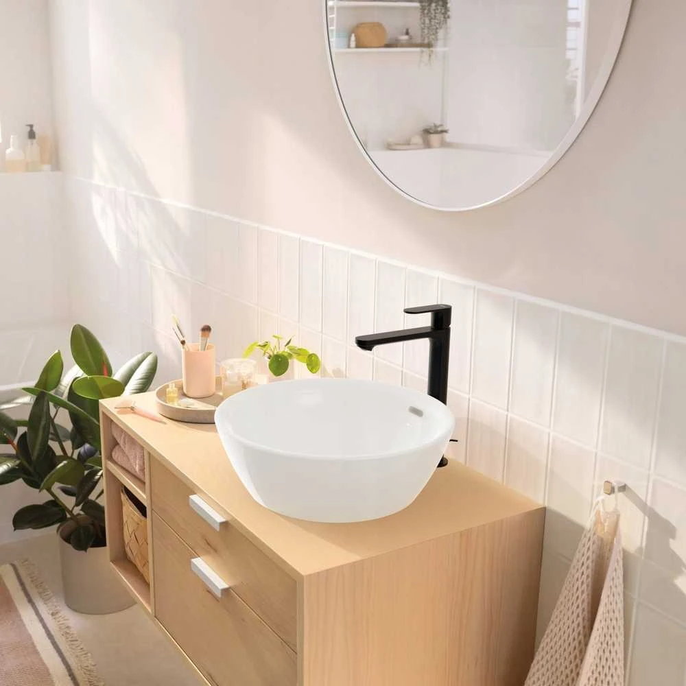 Hansgrohe Rebris S 240 CoolStart praustuvo maišytuvas su pop-up, matinis juodas