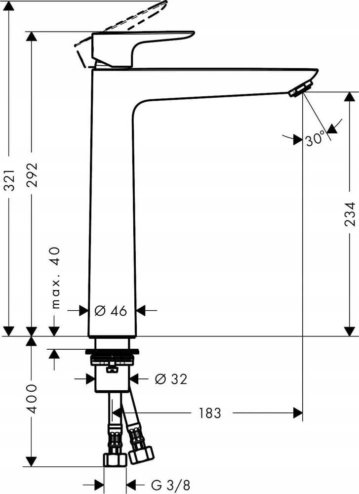 Praustuvo maišytuvas Hansgrohe 71717670, juodas matinis