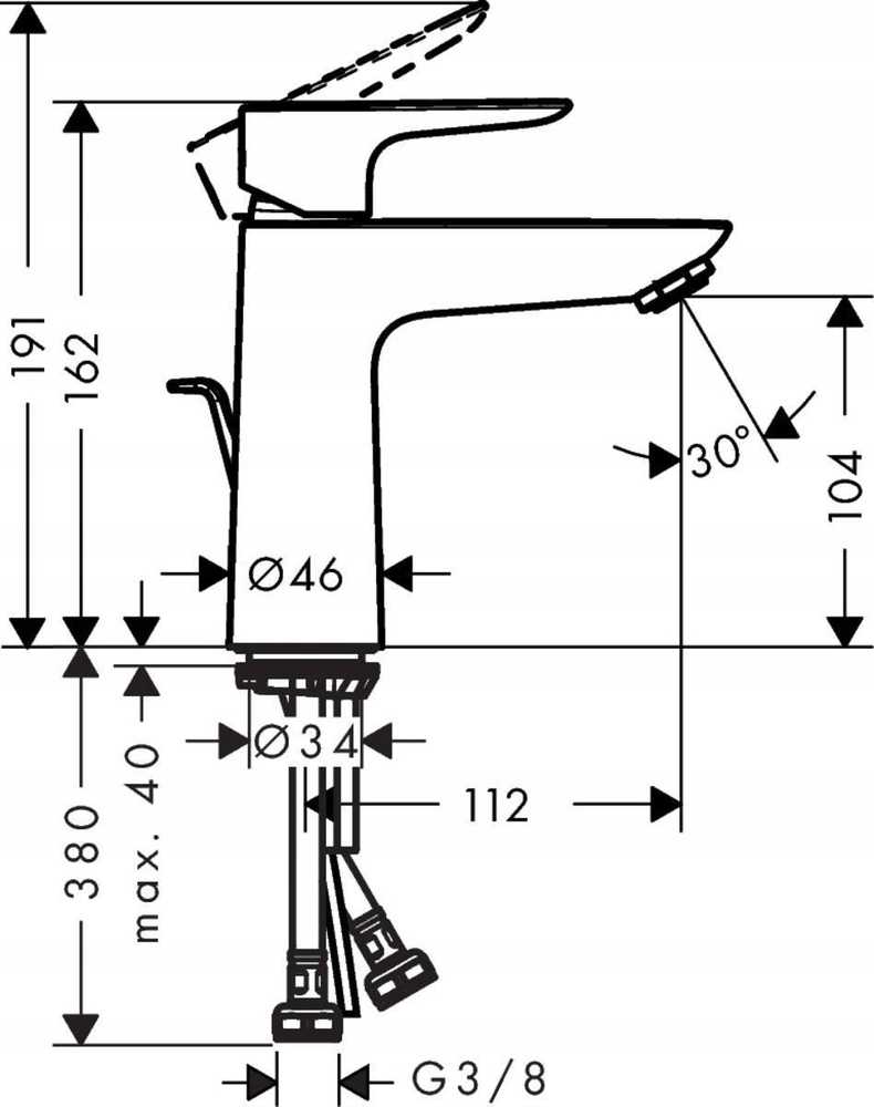 Praustuvo maišytuvas Hansgrohe Talis E 71713990, poliruoto aukso