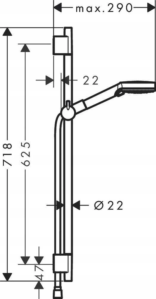 Dušo komplektas Hansgrohe Vernis Blend 26422670, juodas matinis