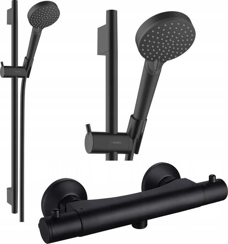 Dušo komplektas Hansgrohe Vernis Blend 26422670, juodas matinis