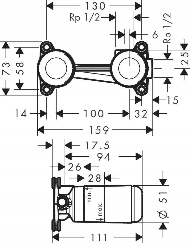 Potinkinis praustuvo maišytuvas Hansgrohe Vernis 71576670