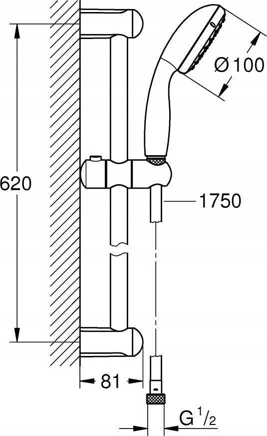 Vonios maišytuvas Hansgrohe Vernis Shape 71450000, chromo