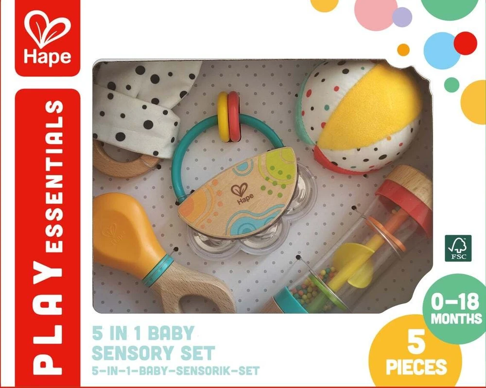 Hape – 5 viename kūdikio jutimo rinkinys – (87-0130)