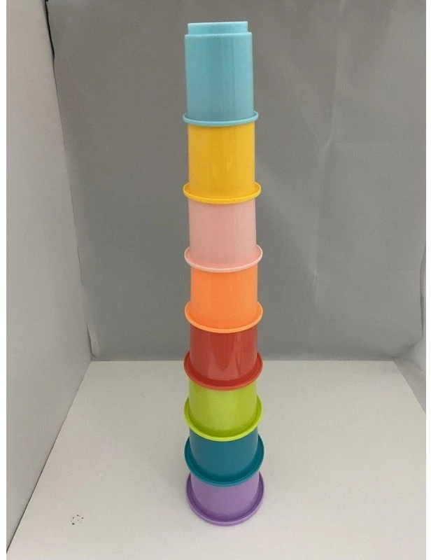 Happy HAPPY BABY Rainbow rietuvės puodeliai 8 vnt.