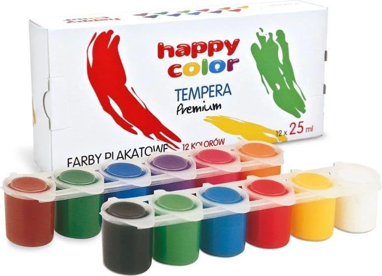 Happy Color plakatas dažai TemperatA Premium 12 spalvos 25 ml