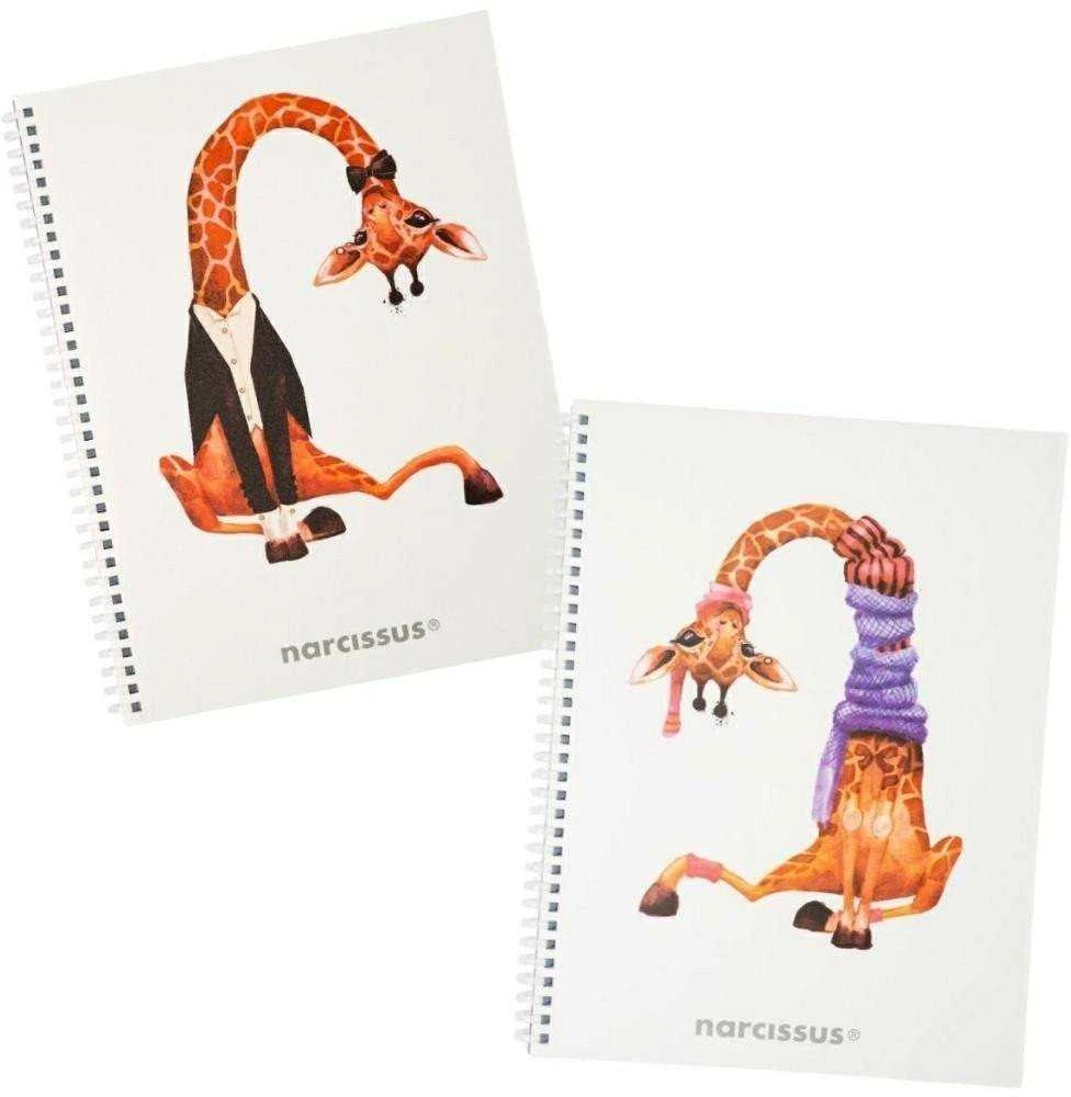 Happy Color Spiralinis sąsiuvinis A4/80K tinkleliu „Swing Giraffe“ (3 vnt.)