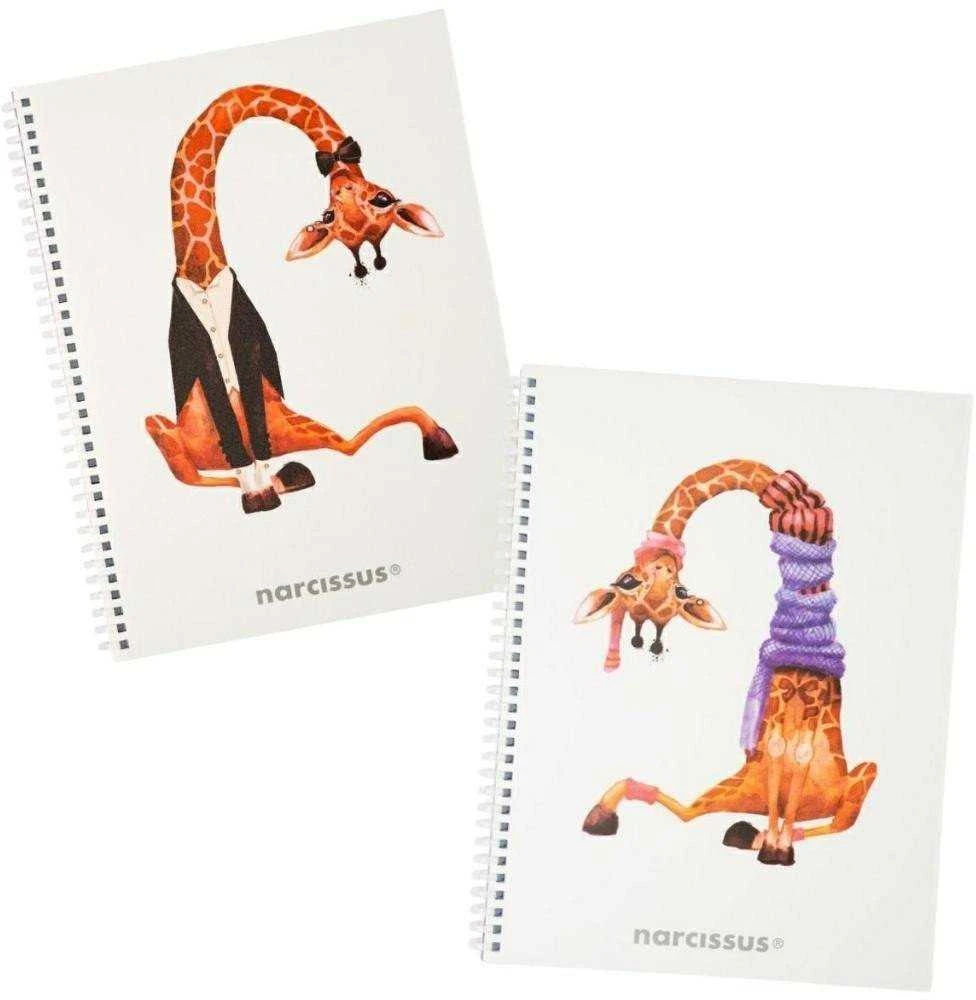 Happy Color Spiralinis sąsiuvinis A5/80K tinkleliu „Swing Giraffe“ (3 vnt.)