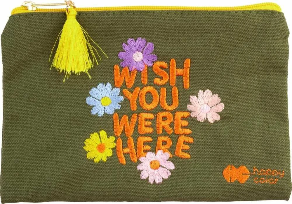 Happy Color BLOOM-Boho siuvinėta kosmetinė 21x14cm