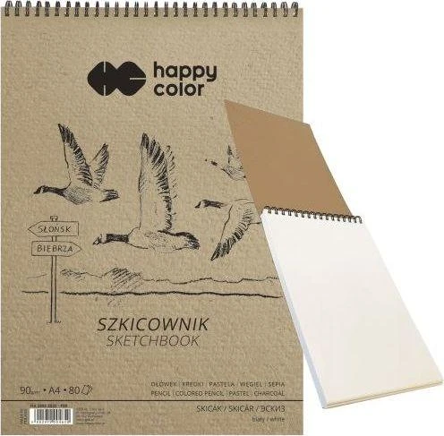 Happy Color Spiral Sketcher Birds A4 Balta 80 lakštų 90g