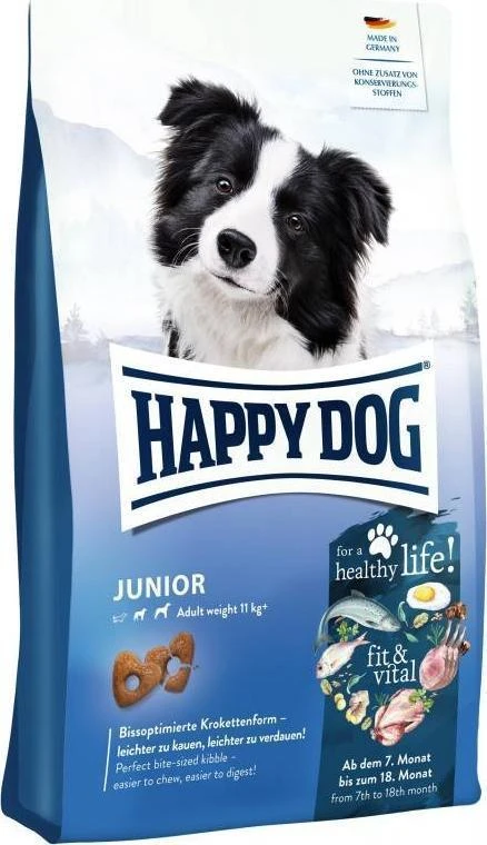 Happy Dog Fit & Vital Junior, sausas maistas šuniukams, 7-18 mėn., 10 kg
