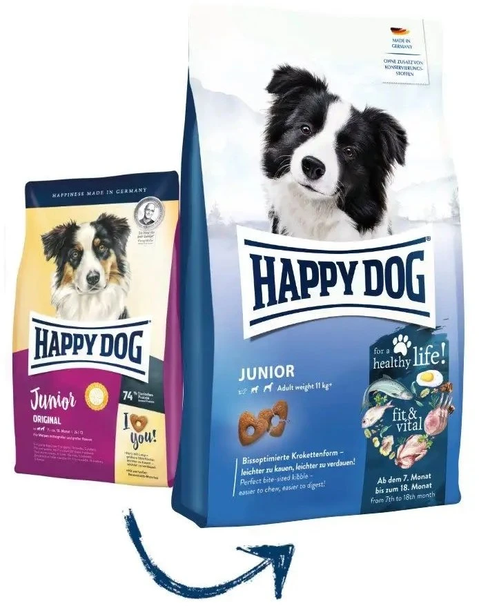 Happy Dog Fit&Vital Junior, sausas maistas, šuniukams, 7-18 miesięcy, 1kg