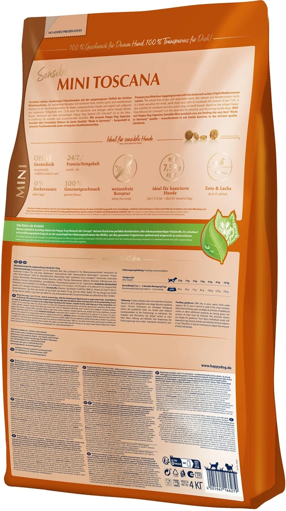 „Happy Dog Mini Toscana“, sausa maistas, 4kg