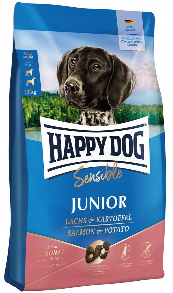 Happy Dog Sensible Junior, sausas maistas, šuniukams, 7-18 miesięcy, lašiša i bulvės, 1kg