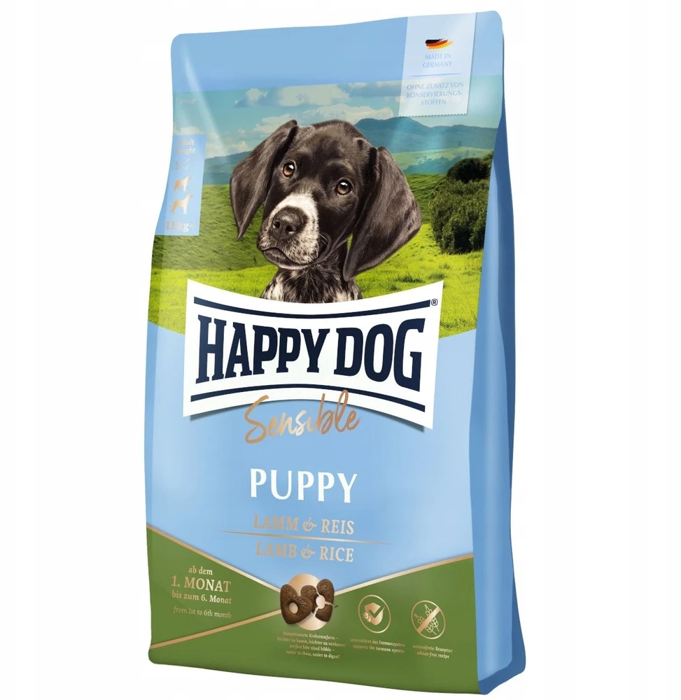 Happy Dog Sensible Puppy, sausas maistas, šuniukams, 1-6 mėn., ėriena/ryż, 1kg