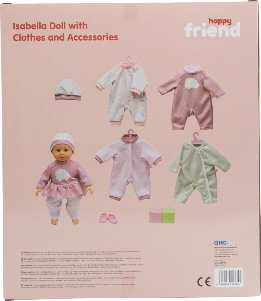Happy Friend Isabella minkšta lėlė 35 cm su drabužių spinta