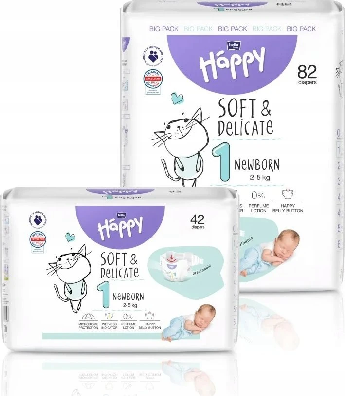 BELLA Baby Happy Baby sauskelnės 1 NEWBORN 2-5kg 42 vnt.