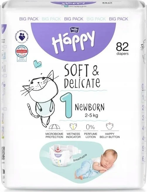 BELLA Baby Happy Baby sauskelnės 1 NEWBORN 2-5kg 42 vnt.
