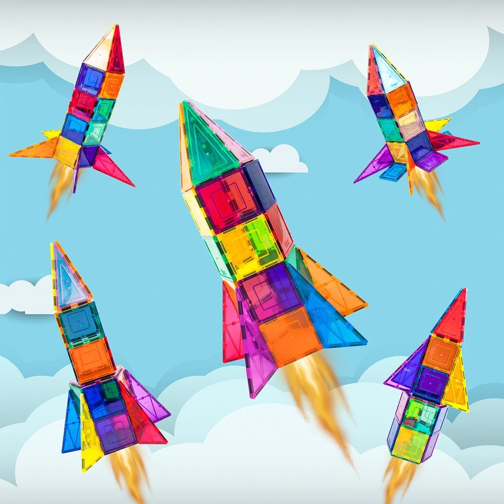 Happy Kiddo PICASSO TILES Magnetinis konstruktorius Rocket Booster 32 det., PT32