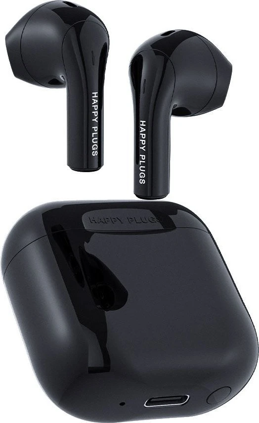 Happy Plugs Joy Belaidės ausinės, juodos spalvos